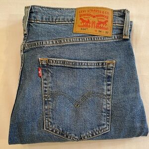Levi’s Men’s 514 Straight Leg Medium Wash Blue Jean Size 34X32